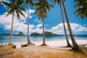 El Nido Beach Paradise: Pinagbuyutan Island with palm trees. Palawan, Philippines. El Nido Beach Paradise: Pinagbuyutan Island with palm trees. Palawan, Philippines.